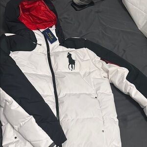 Polo Ralph Lauren White and Black Puffer Jacket
